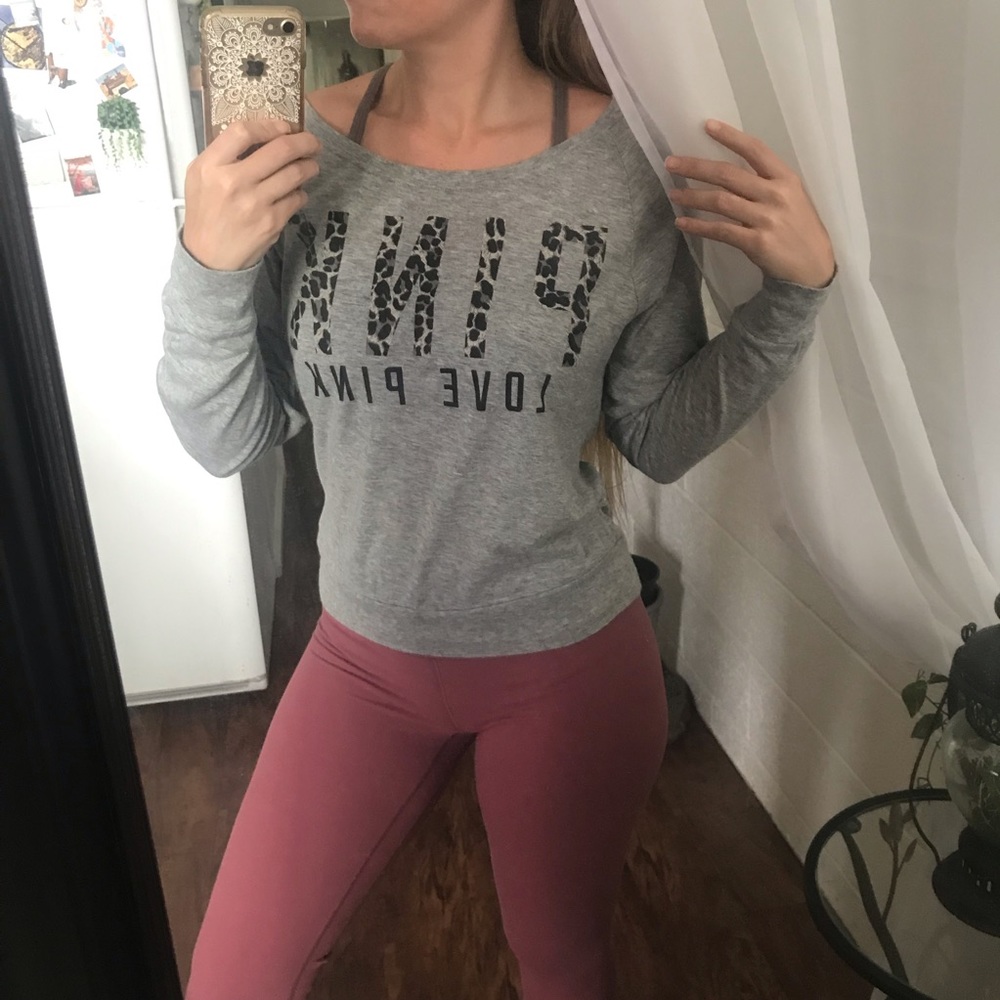 PINK Victoria’s Secret Leopard Print Letter Top - Picture 2 of 8